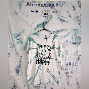 Trippy smiley face T-shirt scrunch tie dyed shirt unisex